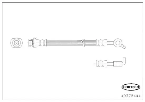 Bremsschlauch Hinterachse rechts CORTECO 49378444 Bild Bremsschlauch Hinterachse rechts CORTECO 49378444