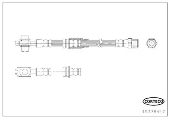 Bremsschlauch Vorderachse CORTECO 49378447 Bild Bremsschlauch Vorderachse CORTECO 49378447