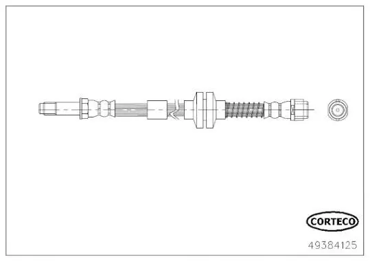 Bremsschlauch Vorderachse Vorderachse links Vorderachse rechts CORTECO 49384125 Bild Bremsschlauch Vorderachse Vorderachse links Vorderachse rechts CORTECO 49384125