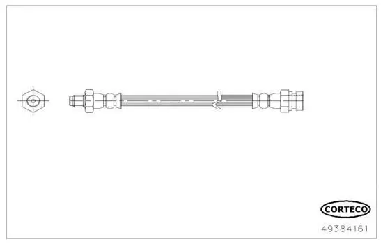 Bremsschlauch Hinterachse Hinterachse links Hinterachse rechts CORTECO 49384161 Bild Bremsschlauch Hinterachse Hinterachse links Hinterachse rechts CORTECO 49384161