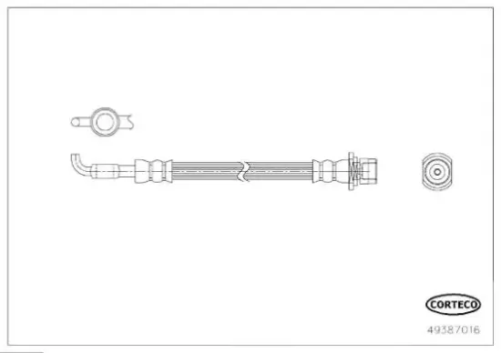 Bremsschlauch Hinterachse Hinterachse links Hinterachse rechts außen CORTECO 49387016 Bild Bremsschlauch Hinterachse Hinterachse links Hinterachse rechts außen CORTECO 49387016