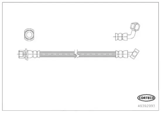 Bremsschlauch Hinterachse außen links CORTECO 49392993 Bild Bremsschlauch Hinterachse außen links CORTECO 49392993