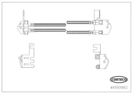 Bremsschlauch Hinterachse innen CORTECO 49393982 Bild Bremsschlauch Hinterachse innen CORTECO 49393982