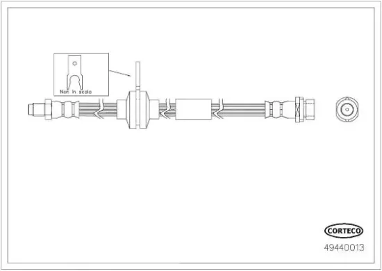 Bremsschlauch Hinterachse Hinterachse links Hinterachse rechts CORTECO 49440013 Bild Bremsschlauch Hinterachse Hinterachse links Hinterachse rechts CORTECO 49440013