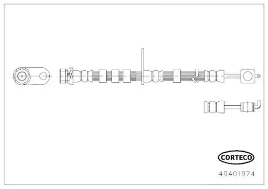 Bremsschlauch Vorderachse rechts CORTECO 49401974 Bild Bremsschlauch Vorderachse rechts CORTECO 49401974