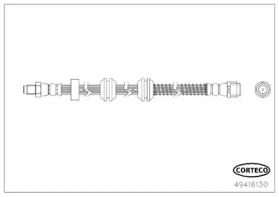 Bremsschlauch Hinterachse Hinterachse links Hinterachse rechts CORTECO 49416130 Bild Bremsschlauch Hinterachse Hinterachse links Hinterachse rechts CORTECO 49416130