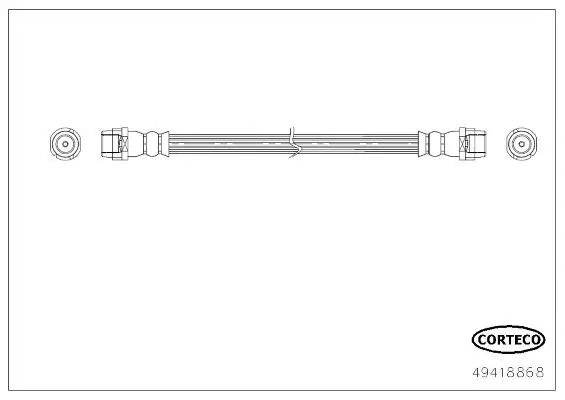 Bremsschlauch Hinterachse Hinterachse links Hinterachse rechts CORTECO 49418868
