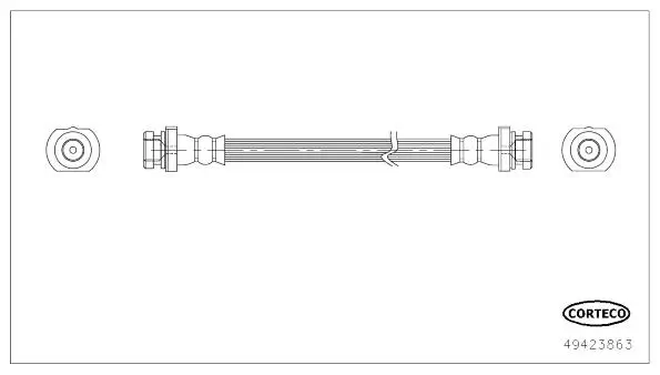 Bremsschlauch Hinterachse Hinterachse links Hinterachse rechts innen CORTECO 49423863