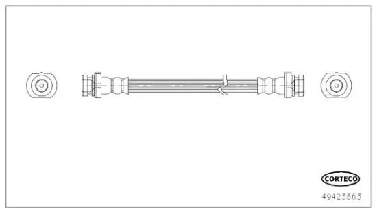 Bremsschlauch Hinterachse Hinterachse links Hinterachse rechts innen CORTECO 49423863 Bild Bremsschlauch Hinterachse Hinterachse links Hinterachse rechts innen CORTECO 49423863