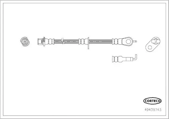 Bremsschlauch Vorderachse rechts CORTECO 49439743