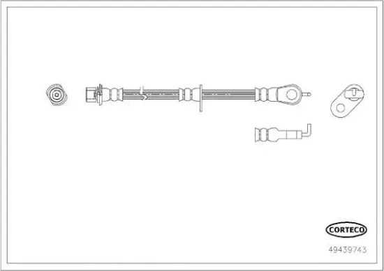 Bremsschlauch Vorderachse rechts CORTECO 49439743 Bild Bremsschlauch Vorderachse rechts CORTECO 49439743