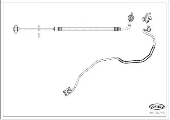 Bremsschlauch Hinterachse rechts CORTECO 49106748 Bild Bremsschlauch Hinterachse rechts CORTECO 49106748