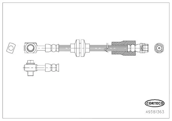 Bremsschlauch Vorderachse rechts CORTECO 49381363