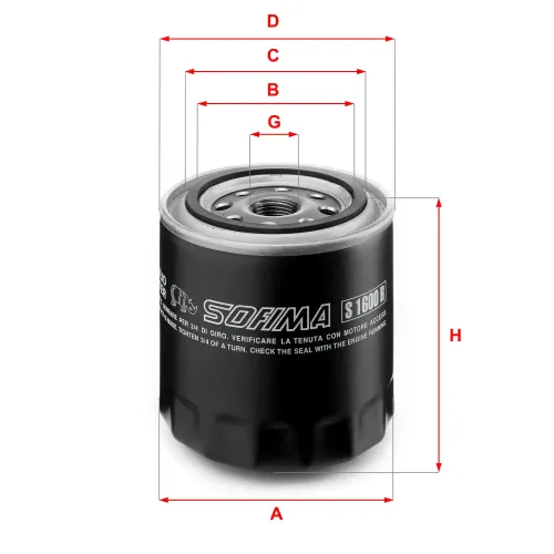 Ölfilter SOFIMA S 1600 R Bild Ölfilter SOFIMA S 1600 R