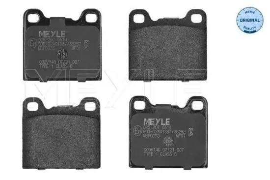 Bremsbelagsatz, Scheibenbremse Hinterachse MEYLE 025 207 5514 Bild Bremsbelagsatz, Scheibenbremse Hinterachse MEYLE 025 207 5514