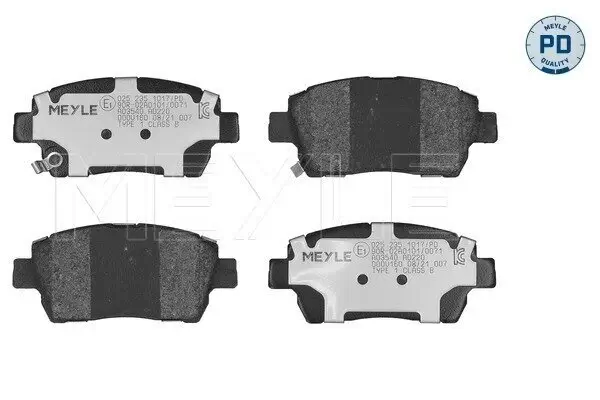 Bremsbelagsatz, Scheibenbremse Vorderachse MEYLE 025 235 1017/PD