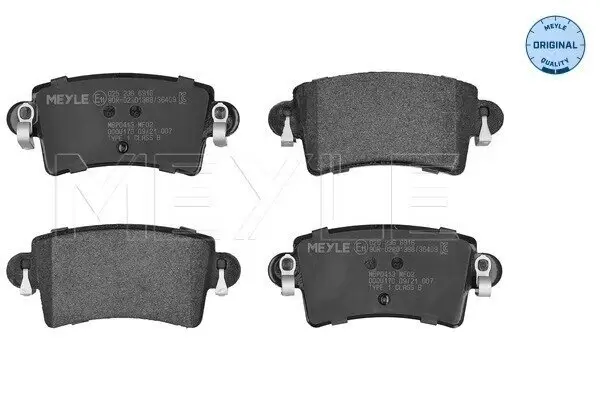 Bremsbelagsatz, Scheibenbremse Hinterachse MEYLE 025 236 6916
