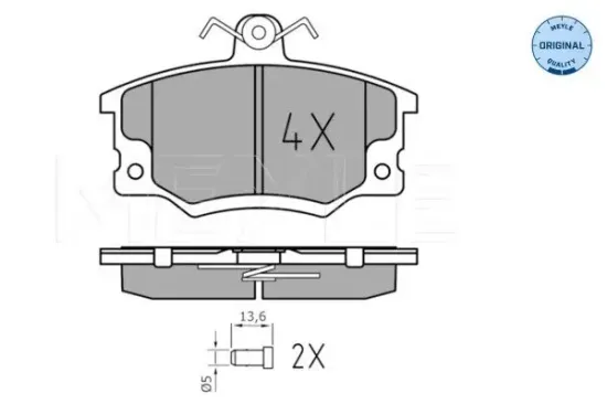 Bremsbelagsatz, Scheibenbremse Vorderachse MEYLE 025 208 3317/W Bild Bremsbelagsatz, Scheibenbremse Vorderachse MEYLE 025 208 3317/W