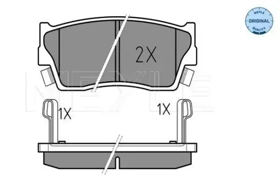 Bremsbelagsatz, Scheibenbremse Vorderachse MEYLE 025 215 0014/W Bild Bremsbelagsatz, Scheibenbremse Vorderachse MEYLE 025 215 0014/W