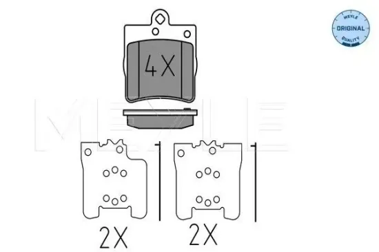 Bremsbelagsatz, Scheibenbremse Hinterachse MEYLE 025 219 1915 Bild Bremsbelagsatz, Scheibenbremse Hinterachse MEYLE 025 219 1915