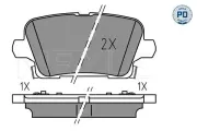 Bremsbelagsatz, Scheibenbremse Hinterachse MEYLE 025 221 2317/PD