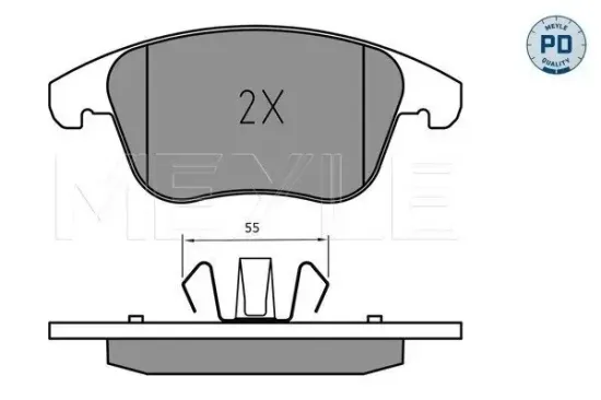 Bremsbelagsatz, Scheibenbremse Vorderachse MEYLE 025 222 6920/PD Bild Bremsbelagsatz, Scheibenbremse Vorderachse MEYLE 025 222 6920/PD
