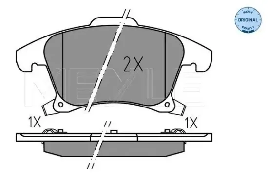 Bremsbelagsatz, Scheibenbremse Vorderachse MEYLE 025 222 6920 Bild Bremsbelagsatz, Scheibenbremse Vorderachse MEYLE 025 222 6920