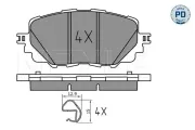 Bremsbelagsatz, Scheibenbremse MEYLE 025 222 7115/PD