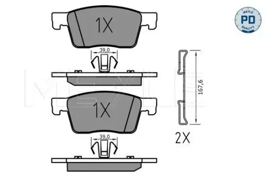 Bremsbelagsatz, Scheibenbremse MEYLE 025 223 4519/PD Bild Bremsbelagsatz, Scheibenbremse MEYLE 025 223 4519/PD