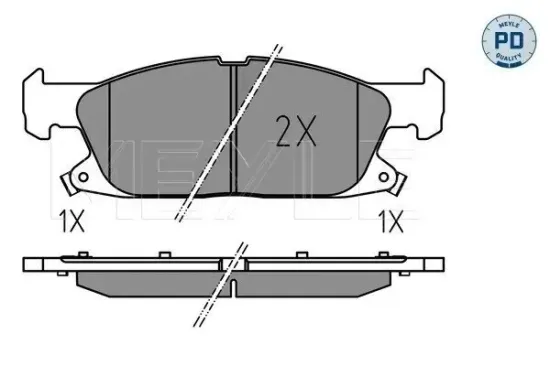 Bremsbelagsatz, Scheibenbremse Vorderachse MEYLE 025 224 1219 Bild Bremsbelagsatz, Scheibenbremse Vorderachse MEYLE 025 224 1219