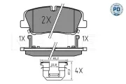 Bremsbelagsatz, Scheibenbremse Hinterachse MEYLE 025 224 1817/PD