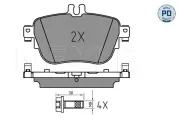 Bremsbelagsatz, Scheibenbremse MEYLE 025 224 3716/PD