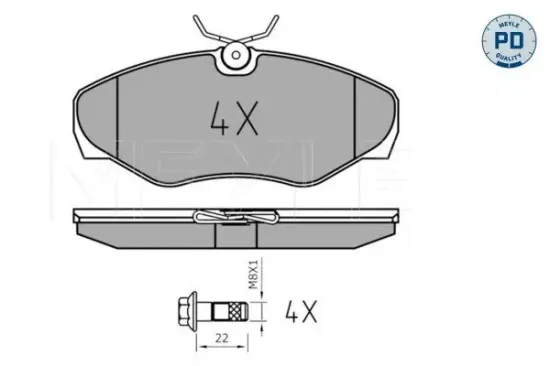 Bremsbelagsatz, Scheibenbremse Vorderachse MEYLE 025 230 9918/PD Bild Bremsbelagsatz, Scheibenbremse Vorderachse MEYLE 025 230 9918/PD