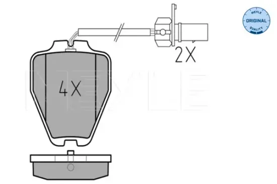 Bremsbelagsatz, Scheibenbremse Vorderachse MEYLE 025 232 8017/W Bild Bremsbelagsatz, Scheibenbremse Vorderachse MEYLE 025 232 8017/W