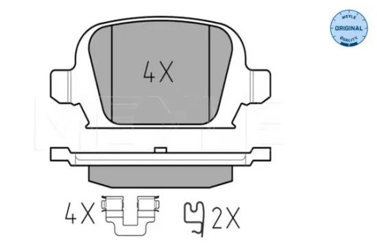 Bremsbelagsatz, Scheibenbremse Hinterachse MEYLE 025 232 8414 Bild Bremsbelagsatz, Scheibenbremse Hinterachse MEYLE 025 232 8414