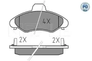 Bremsbelagsatz, Scheibenbremse MEYLE 025 233 0018/PD