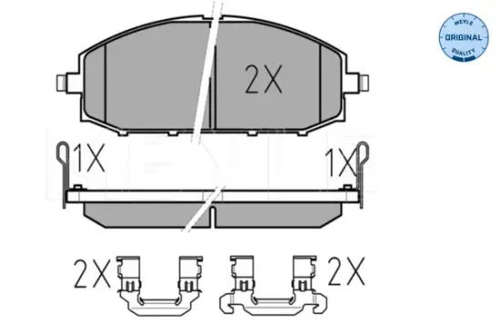 Bremsbelagsatz, Scheibenbremse Vorderachse MEYLE 025 236 1118/W Bild Bremsbelagsatz, Scheibenbremse Vorderachse MEYLE 025 236 1118/W