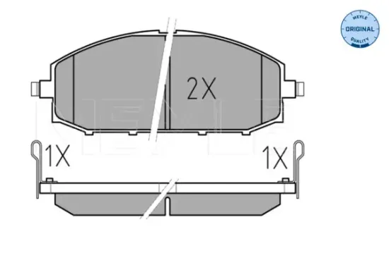Bremsbelagsatz, Scheibenbremse Vorderachse MEYLE 025 236 1118/W Bild Bremsbelagsatz, Scheibenbremse Vorderachse MEYLE 025 236 1118/W