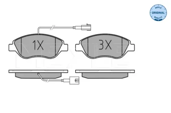 Bremsbelagsatz, Scheibenbremse Vorderachse MEYLE 025 237 1218/W Bild Bremsbelagsatz, Scheibenbremse Vorderachse MEYLE 025 237 1218/W