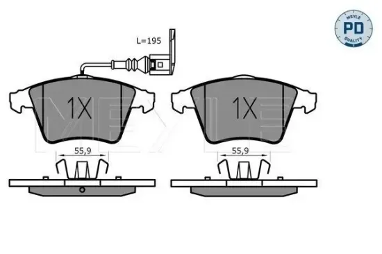 Bremsbelagsatz, Scheibenbremse Vorderachse MEYLE 025 237 4618/PD Bild Bremsbelagsatz, Scheibenbremse Vorderachse MEYLE 025 237 4618/PD