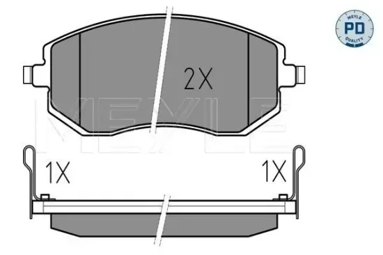 Bremsbelagsatz, Scheibenbremse Vorderachse MEYLE 025 238 6517/PD Bild Bremsbelagsatz, Scheibenbremse Vorderachse MEYLE 025 238 6517/PD