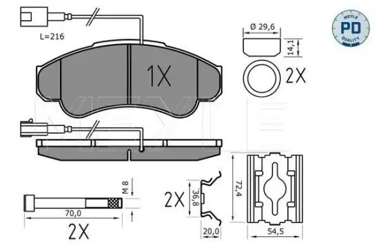 Bremsbelagsatz, Scheibenbremse MEYLE 025 239 1919/PD Bild Bremsbelagsatz, Scheibenbremse MEYLE 025 239 1919/PD