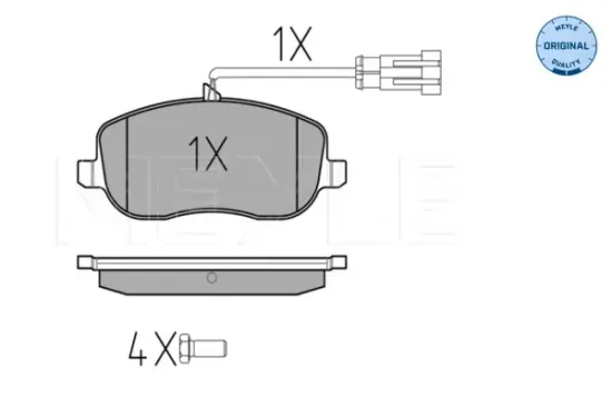 Bremsbelagsatz, Scheibenbremse Vorderachse MEYLE 025 242 9419/W Bild Bremsbelagsatz, Scheibenbremse Vorderachse MEYLE 025 242 9419/W