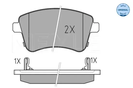 Bremsbelagsatz, Scheibenbremse Vorderachse MEYLE 025 251 8419/W Bild Bremsbelagsatz, Scheibenbremse Vorderachse MEYLE 025 251 8419/W