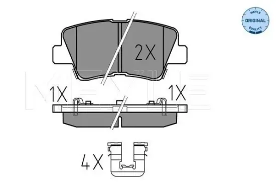 Bremsbelagsatz, Scheibenbremse Hinterachse MEYLE 025 253 3715/W Bild Bremsbelagsatz, Scheibenbremse Hinterachse MEYLE 025 253 3715/W