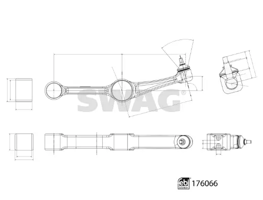 Lenker, Radaufhängung Vorderachse links unten hinten SWAG 33 10 3282 Bild Lenker, Radaufhängung Vorderachse links unten hinten SWAG 33 10 3282