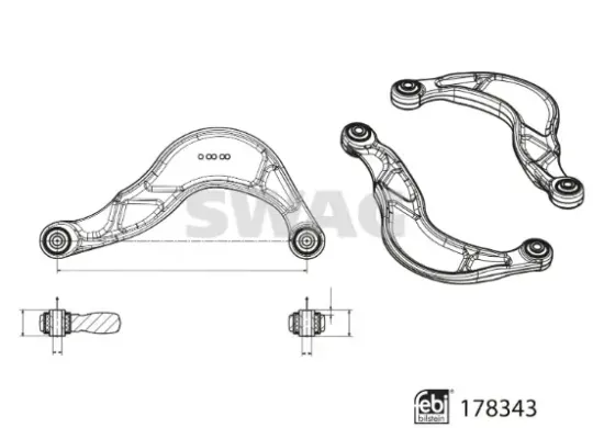 Lenker, Radaufhängung außen Hinterachse links Hinterachse rechts SWAG 33 10 4480 Bild Lenker, Radaufhängung außen Hinterachse links Hinterachse rechts SWAG 33 10 4480