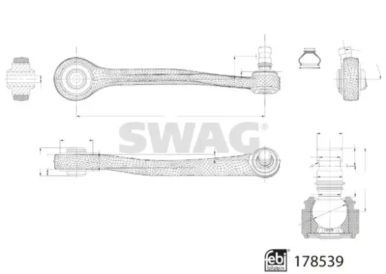 Lenker, Radaufhängung Vorderachse rechts oben vorne SWAG 33 10 4579 Bild Lenker, Radaufhängung Vorderachse rechts oben vorne SWAG 33 10 4579