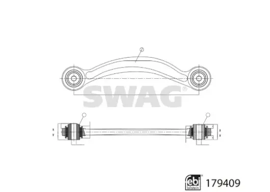 Lenker, Radaufhängung Hinterachse rechts oben vorne SWAG 33 10 4911 Bild Lenker, Radaufhängung Hinterachse rechts oben vorne SWAG 33 10 4911