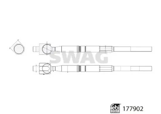 Axialgelenk, Spurstange Vorderachse links Vorderachse rechts SWAG 33 10 7265 Bild Axialgelenk, Spurstange Vorderachse links Vorderachse rechts SWAG 33 10 7265